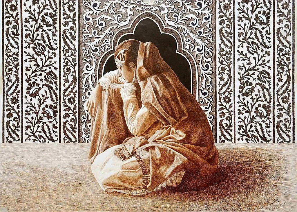 Pen and ink drawing — Regular series by Asif Ghayaz